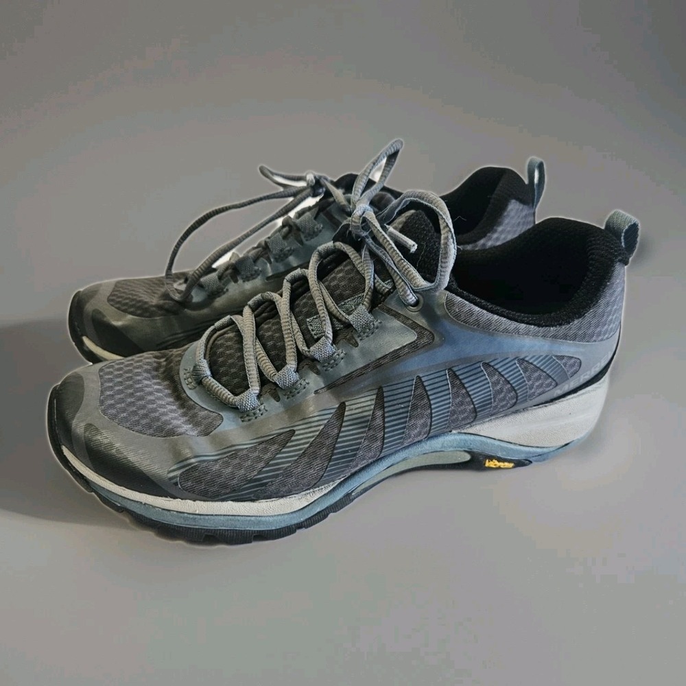 Merrell Siren Edge 3 Sneaker Womens 8 Rock/Blue Vibram Sole Hiking Shoe J034434
